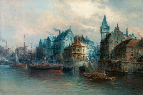 A city in blue by Karl Kaufmann